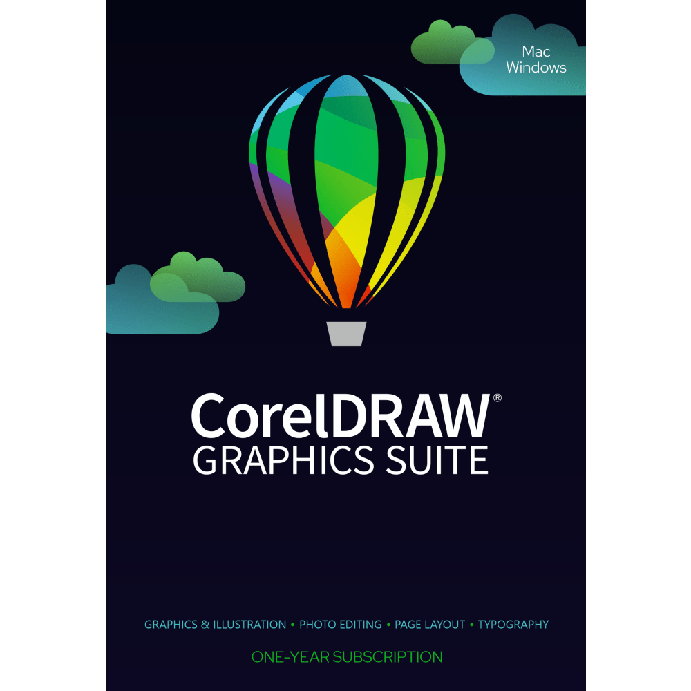 CorelDRAW Graphics Suite, 1-Year Subscription, For Windows/Mac, Product Key