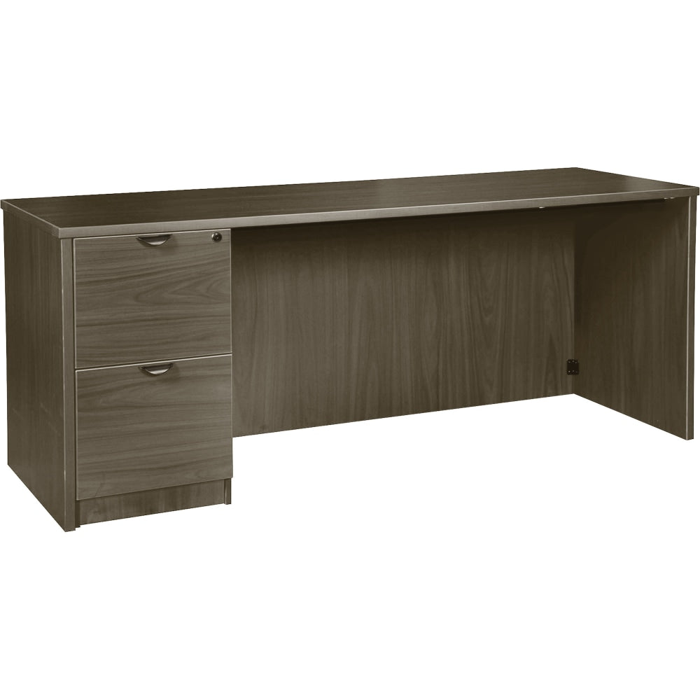 Lorell Prominence 2.0 66inW Computer Desk, 95% Recycled, Gray Elm