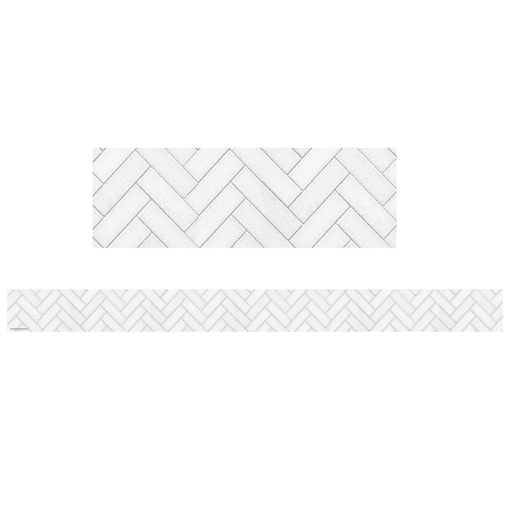 Teacher Created Resources Border Trim, Modern Farmhouse White Herringbone, 35', Set Of 6 Packs