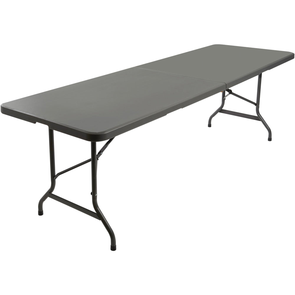 Iceberg IndestrucTable TOO Bifold Table - Rectangle Top - Contemporary Style - Adjustable Height - 72in Table Top Length x 30in Table Top Width x 2in Table Top Thickness - 29in Height - Charcoal, Powder Coated - Tubular Steel