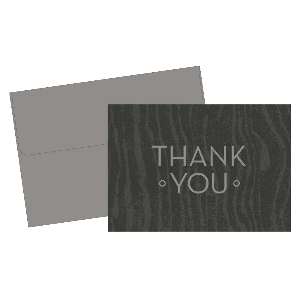 Great Papers! Thank You Cards, 4 7/8in x 3 3/8in, Wood Grain, Gray, Pack Of 20