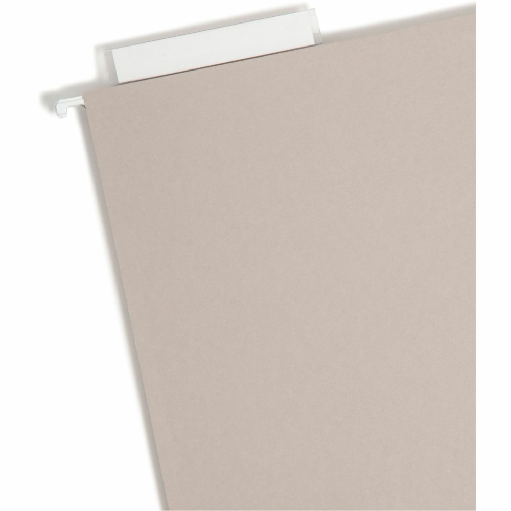 Smead TUFF 1/3 Tab Cut Legal Recycled Hanging Folder - 8 1/2in x 14in - 4in Expansion - Top Tab Location - Assorted Position Tab Position - Steel Gray - 10% Recycled - 18 / Box