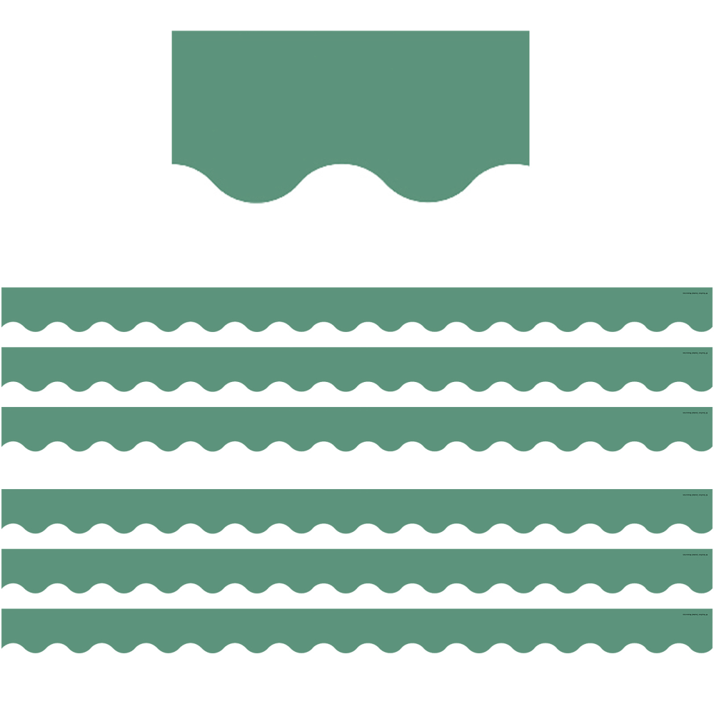 Teacher Created Resources Scalloped Border Trim, Eucalyptus Green, 35ft Per Pack, Set Of 6 Packs