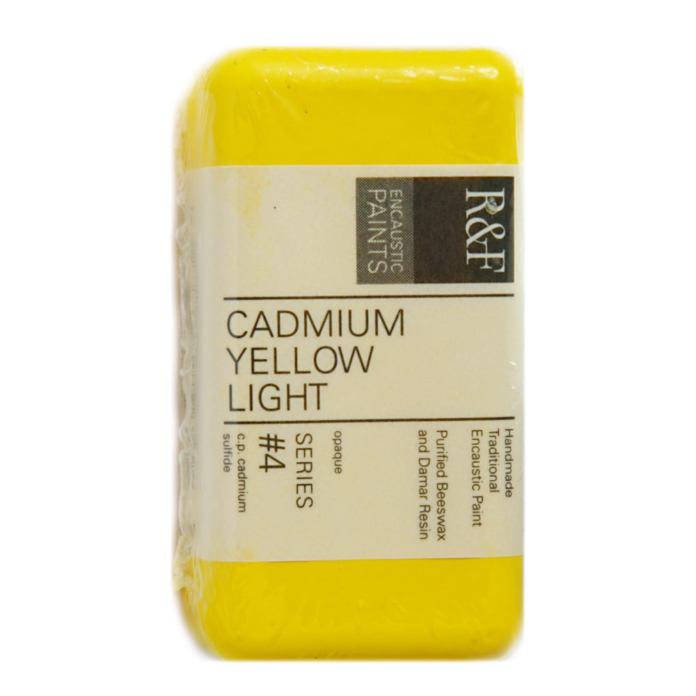 R & F Handmade Paints Encaustic Paint Cakes, 40 mL, Cadmium Yellow Light, Pack Of 2