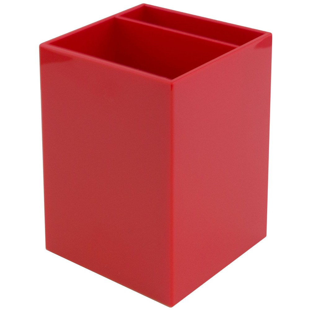 JAM Paper Pen Holder, 3-7/8inH x 2-3/4inW x 2-3/4inD, Red