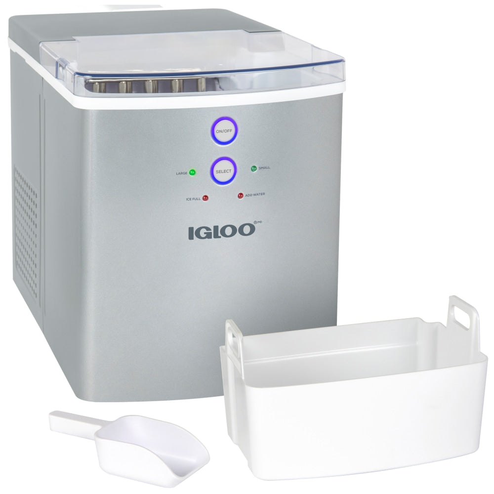 Igloo IGLICEB33SL 33 Lb Ice Maker, Silver