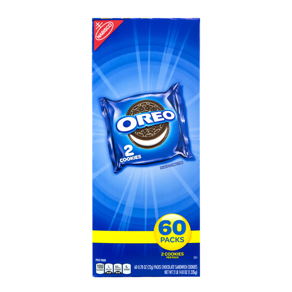 Oreo Chocolate Sandwich Cookies, 2 Cookies Per Pack, Box Of 120 Packs