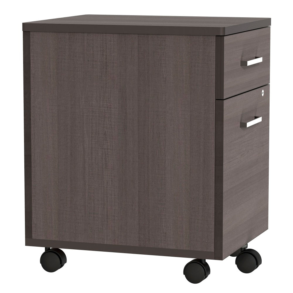 Linea Italia 20inD Mobile Vertical File Cabinet, Mocha