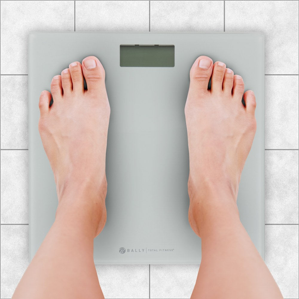 Bally Total Fitness 995110091M Digital Bathroom Scale, 1inH x 11-3/4inW x 11-3/4inD, Gray