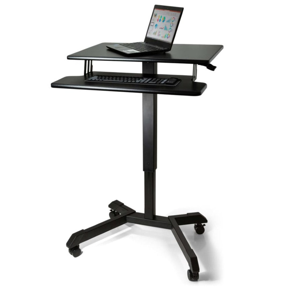 Victor DC550 26inW Mobile Adjustable Standing Desk With Keyboard Tray