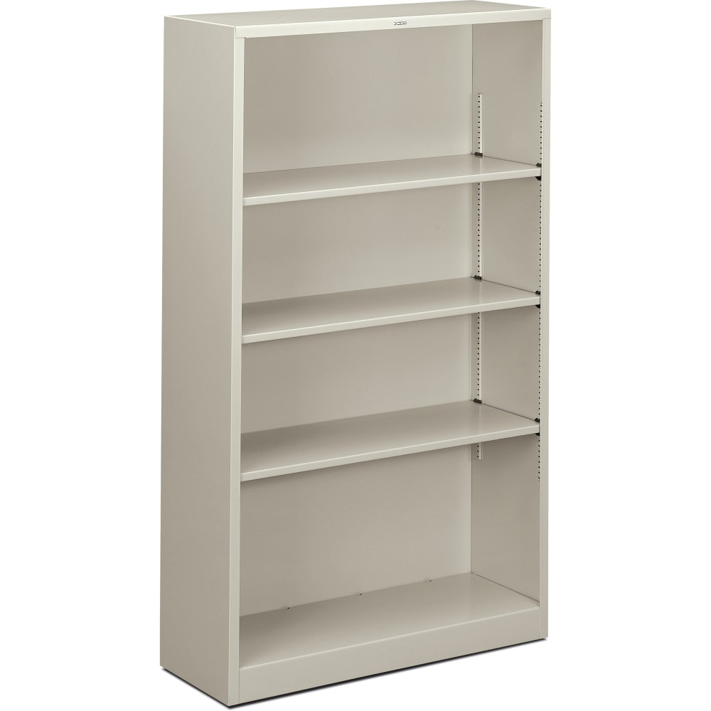 HON Brigade Steel Modular Shelving Bookcase, 4 Shelves, 60inH x 34-1/2inW x 12-5/8inD, Light Gray