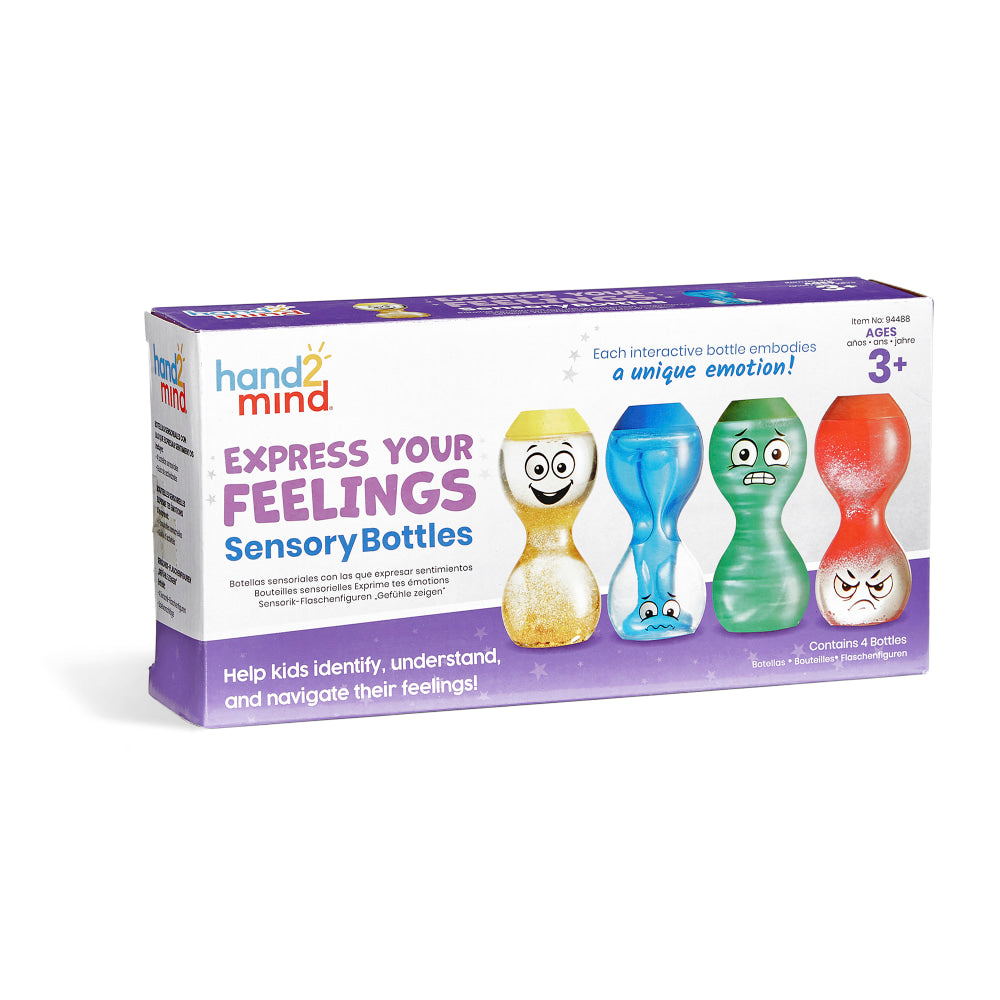 Hand2Mind Express Your Feelings Sensory Bottles, Multicolor, Pack Of 4 Bottles