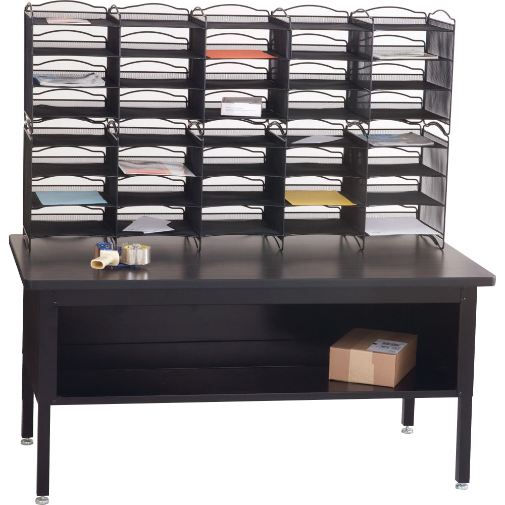 Safco Onyx Mail Sorter - 500 x Sheet - 20 Compartment(s) - Compartment Size 3.75in x 11in x 12.50in - Sturdy - Black - 1 Each