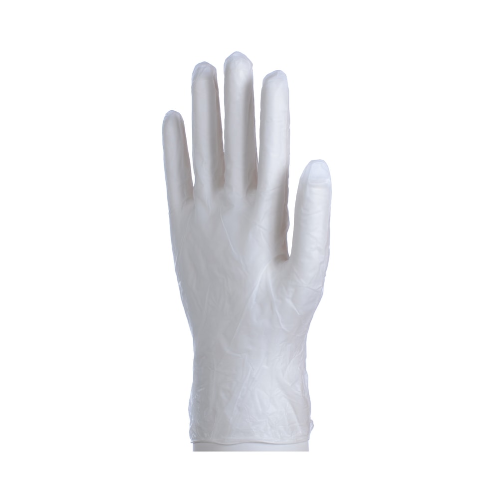 Daxwell Vinyl Powder Gloves, Small, Clear, 10 Gloves Per Pack, Box Of 10 Packs