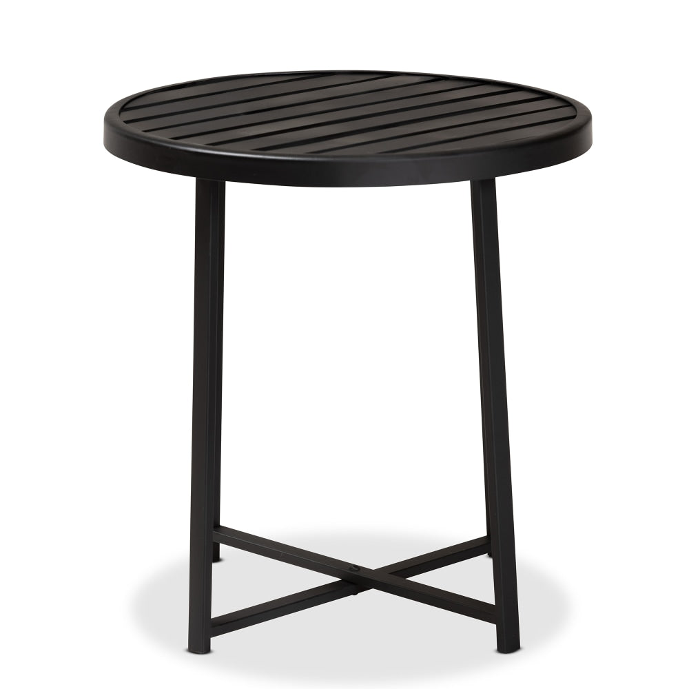 Baxton Studio Sadiya Modern Industrial Outdoor Side Table, 17-15/16inH x 16-15/16inW x 16-15/16inD, Black