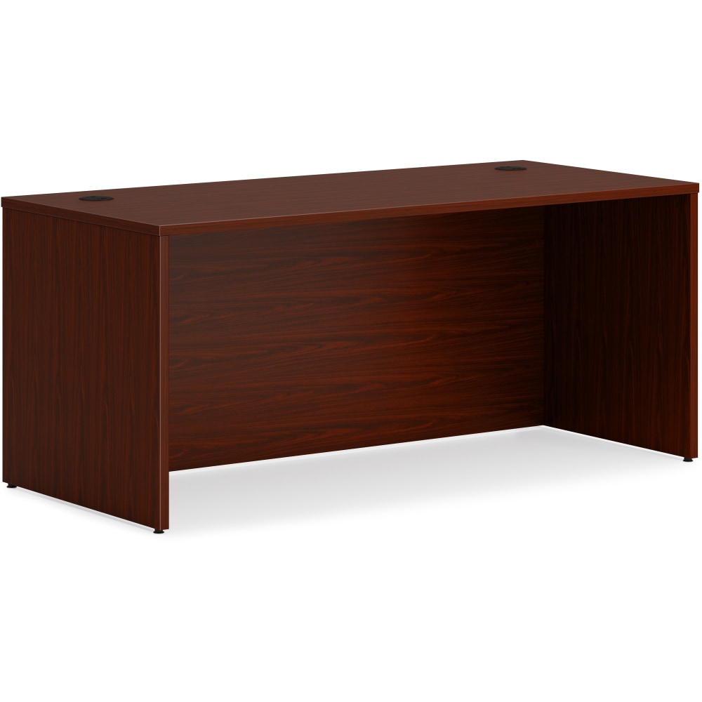 HON Mod 66inW Rectangle Desk Shell, Mahogany