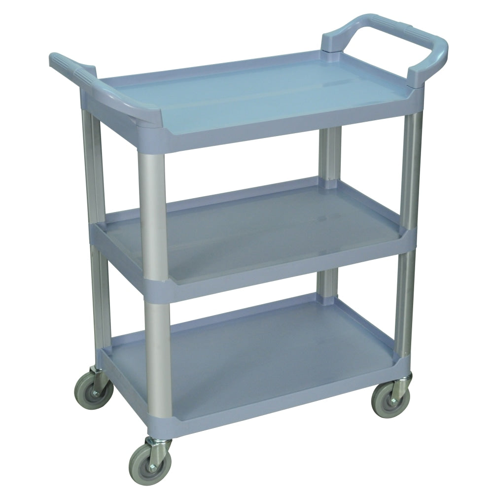 Luxor 3-Shelf Serving Cart, 36 3/4inH x 33 1/2inW x 16 3/4inD, Gray