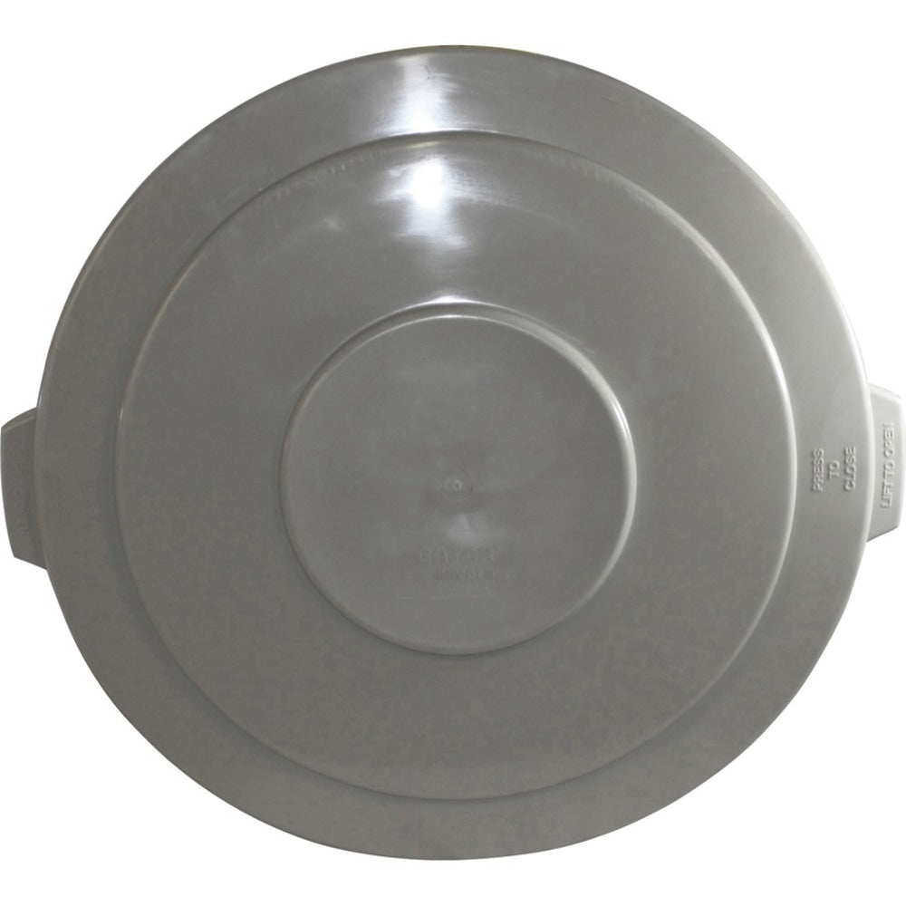 Genuine Joe Gator 55-Gallon Container Lids, 2-1/2inH x 27-1/4inW x 27-1/4inD, Gray, Carton Of 2 Lids