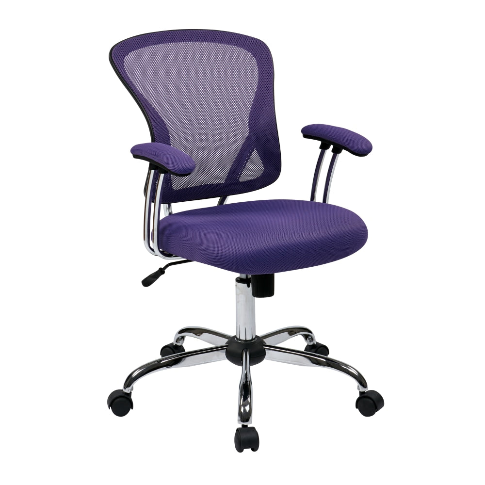 Office Star Avenue Six Juliana Mesh Task Chair, Purple/Silver