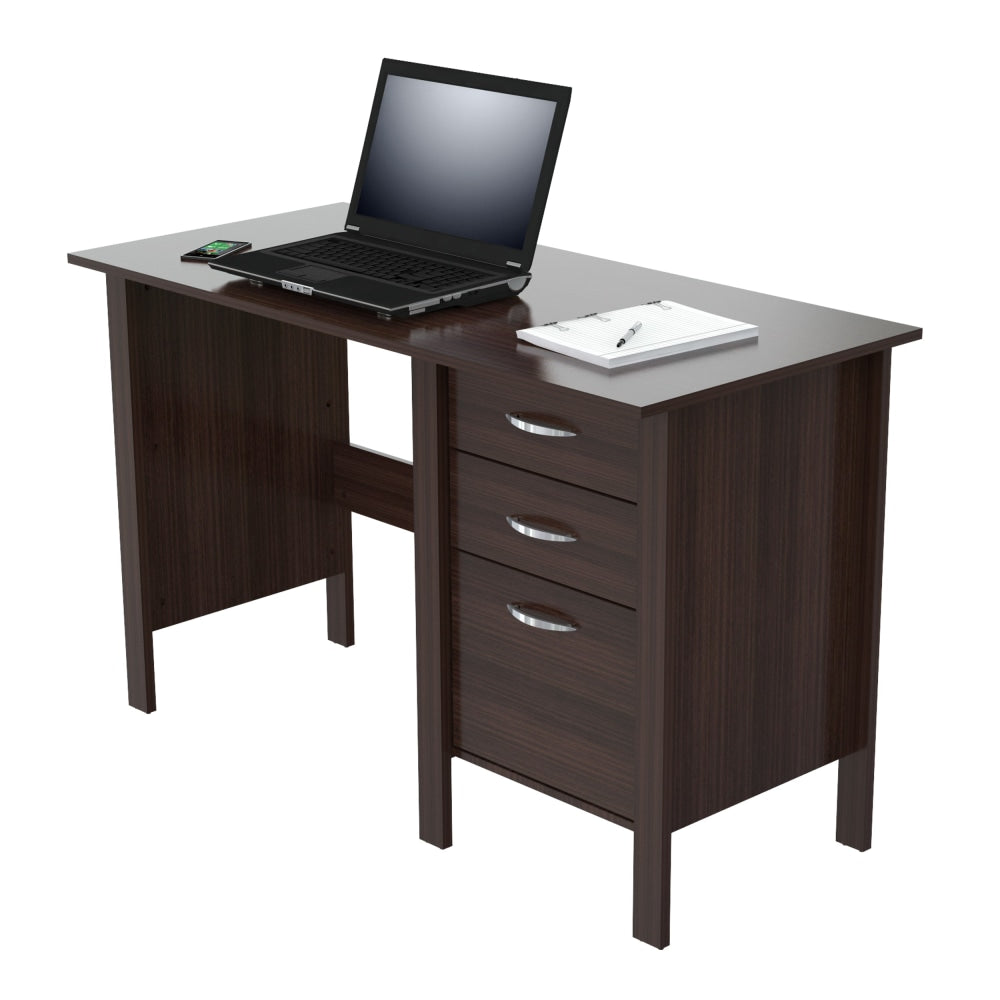 Inval 47inW Writing Desk with 3 Drawers, Espresso