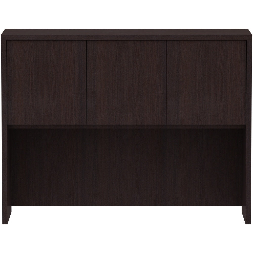 Lorell 3-Door Laminate Hutch, 36inH x 48inW x 15inD, Espresso