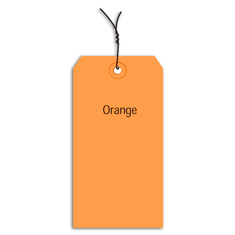 Partners Brand Prewired Color Shipping Tags, #4, 4 1/4in x 2 1/8in, Orange, Box Of 1,000