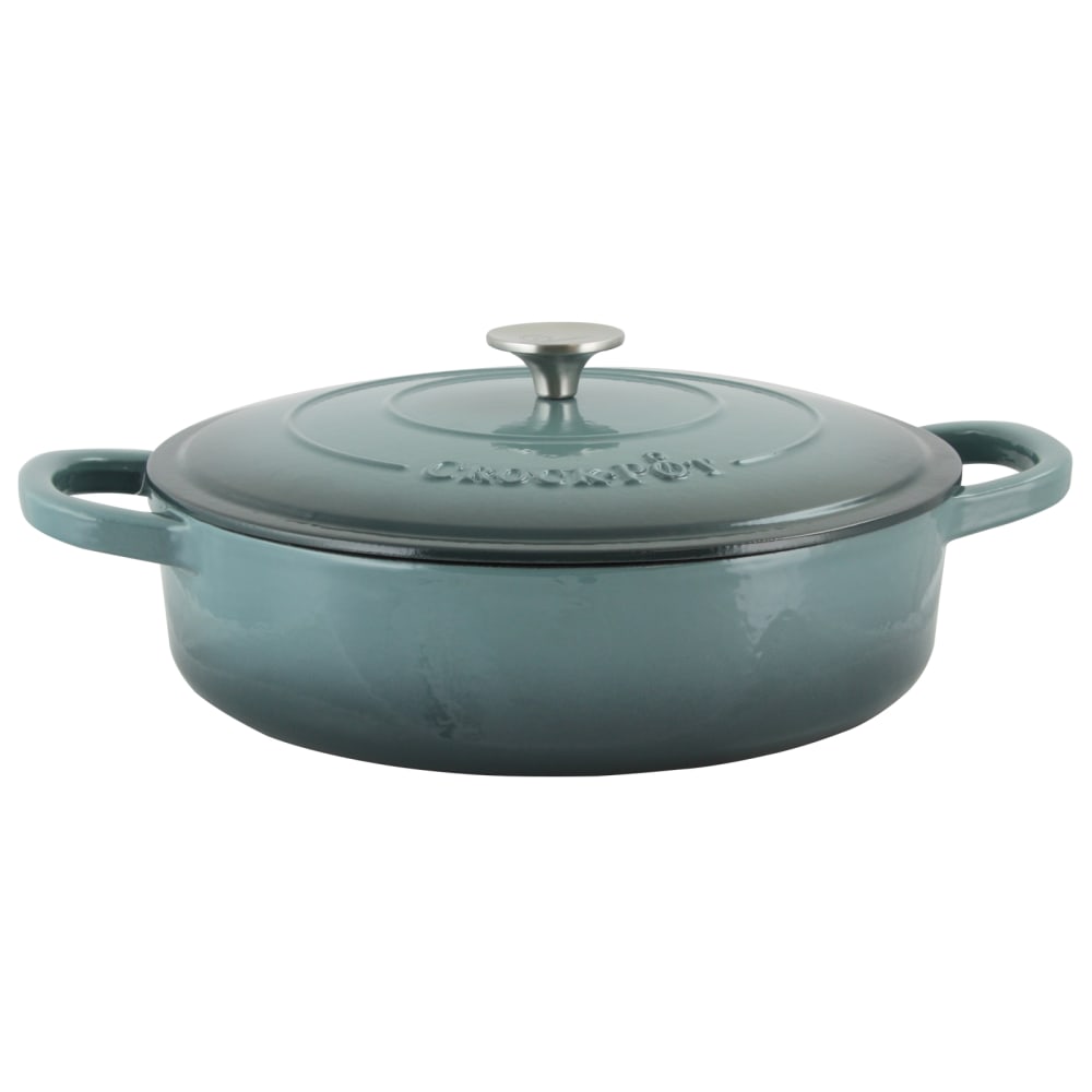 Crock-Pot Artisan Enameled 5-Quart Cast Iron Braiser Pan, Slate Gray