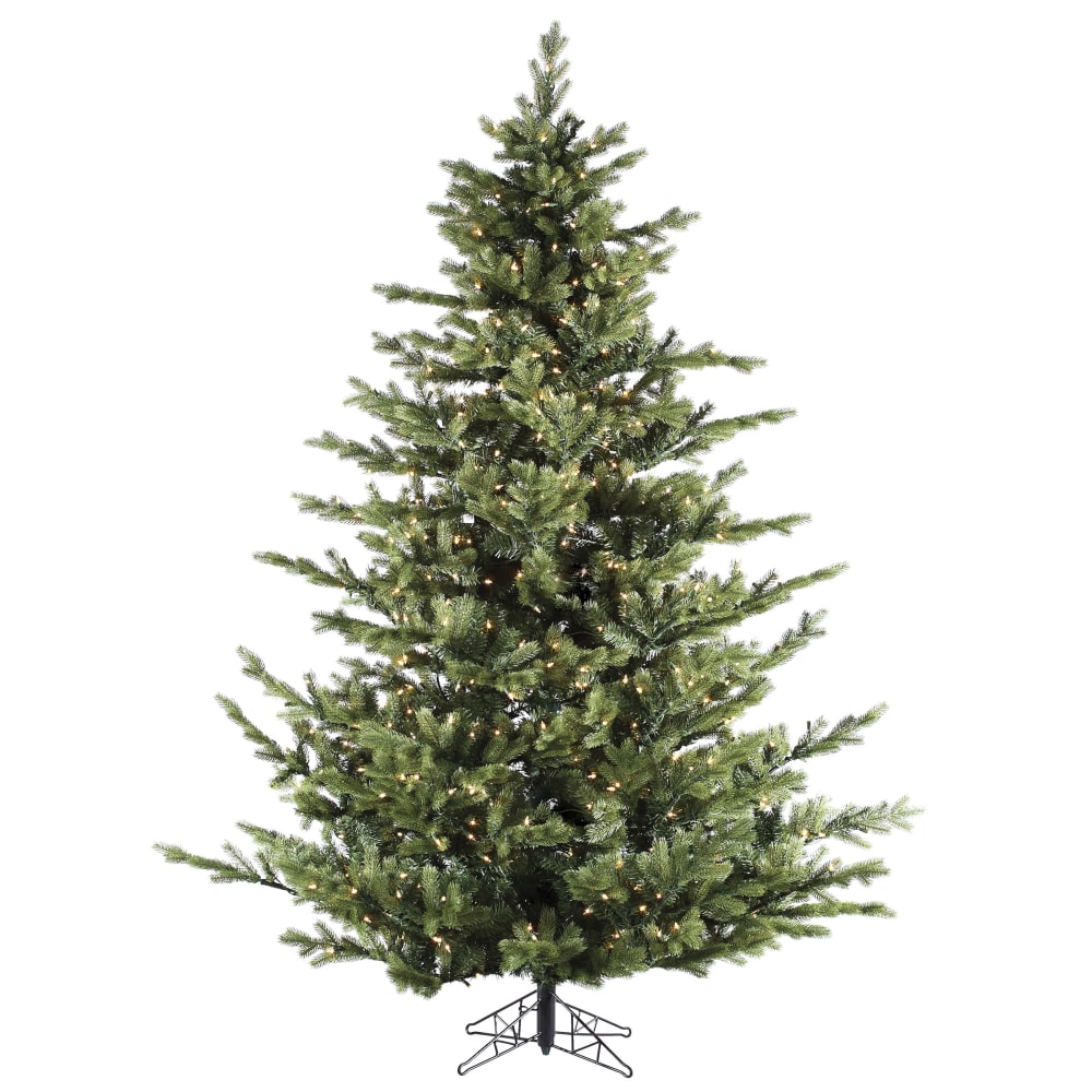 Fraser Hill Farm 7 1/2ft Foxtail Pine Artificial Christmas Tree With Multi-Color LED String Lighting And Stand, Green/Black