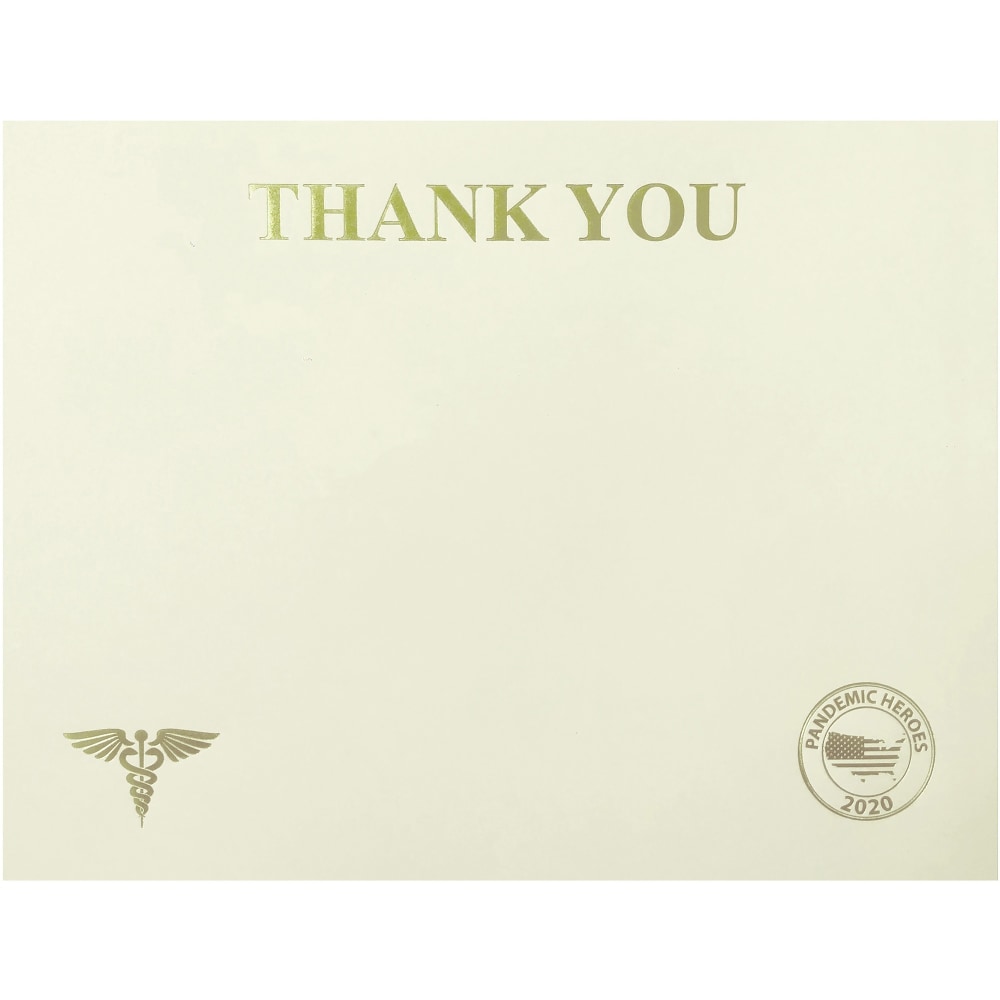 St. James Premium-Weight Certificates - 65 lb Basis Weight - "Thank You" - 8.5in x 11in - Inkjet, Laser Compatible - Ivory, Gold Foil - 25 / Pack - TAA Compliant