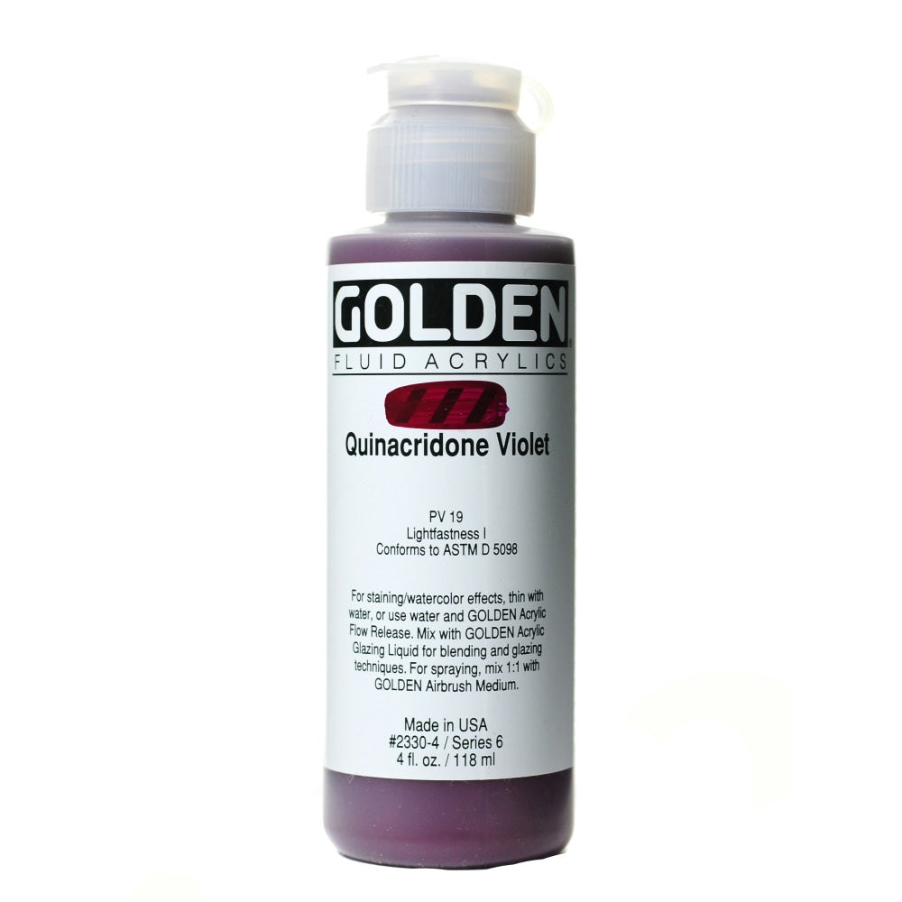 Golden Fluid Acrylic Paint, 4 Oz, Quinacridone Violet