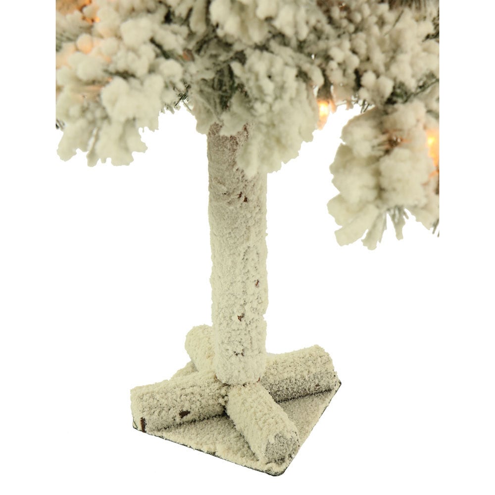 Fraser Hill Farm Snowy Alpine Tree Set With Clear Lights, 2ft, 3ft, and 4ft, Set of 3