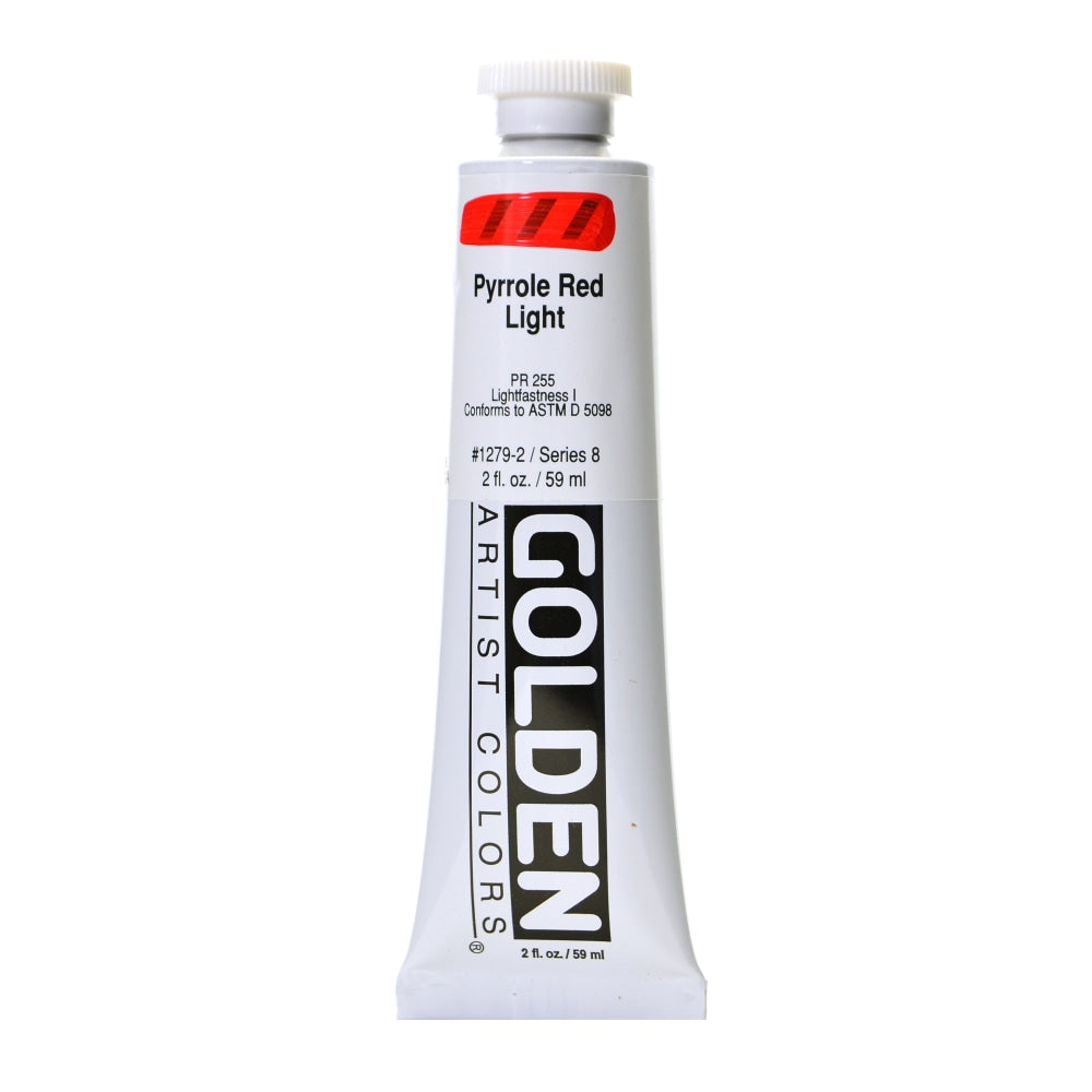 Golden Heavy Body Acrylic Paint, 2 Oz, Pyrrole Red Light