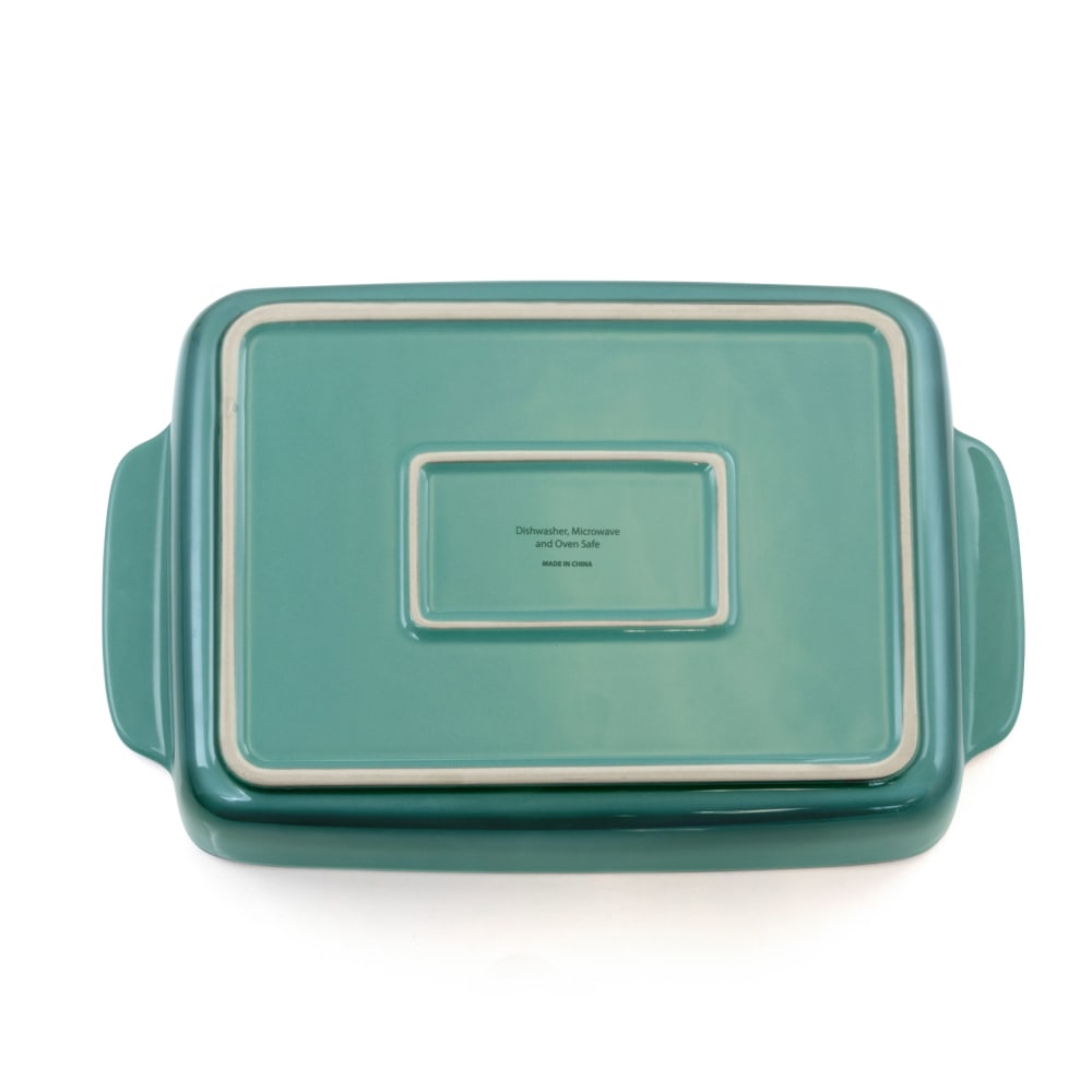 Crock-Pot Artisan 4-Quart Stoneware Rectangular Bake Pan, Gradient Teal