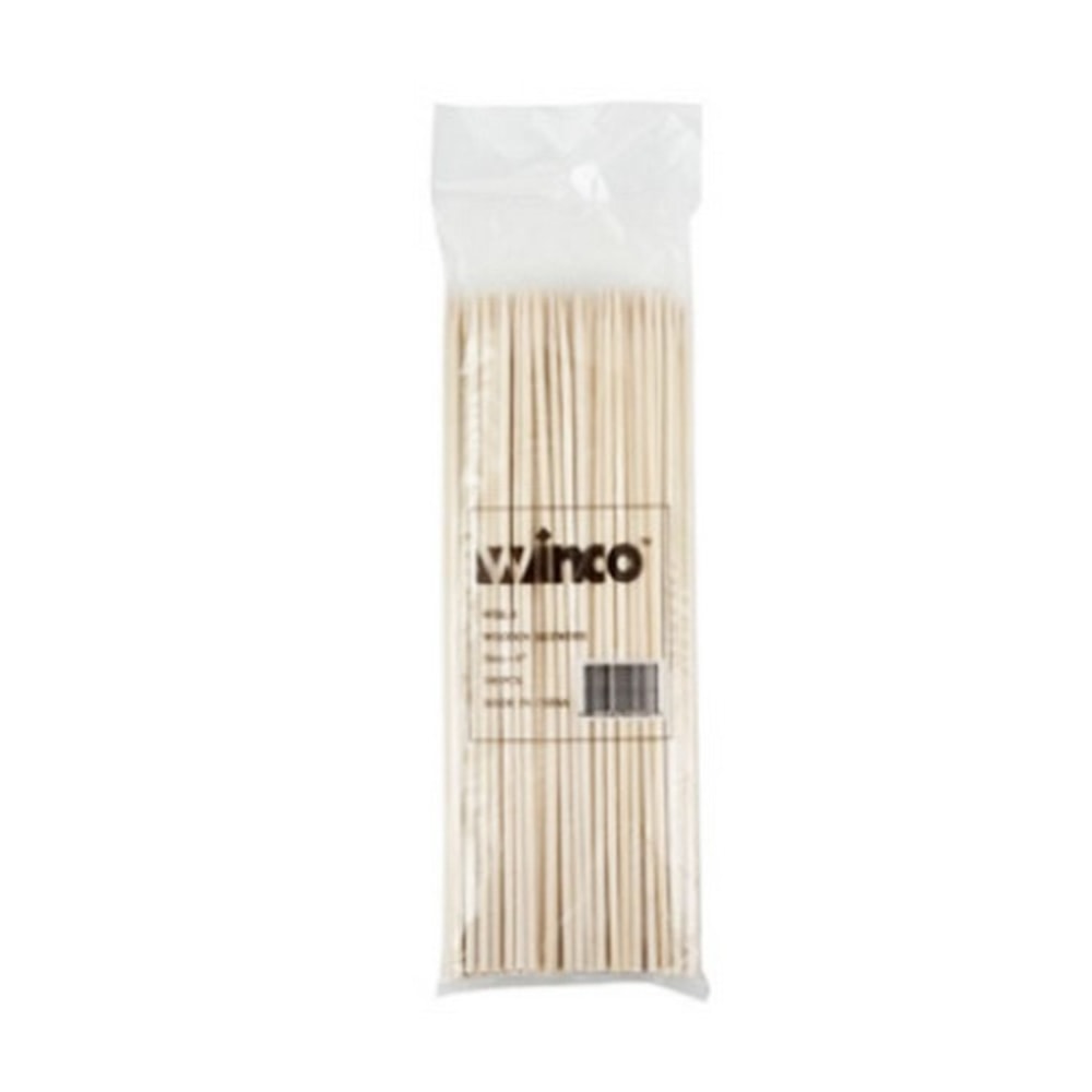 Winco Bamboo Skewers, 8in, Brown, Pack Of 100 Skewers