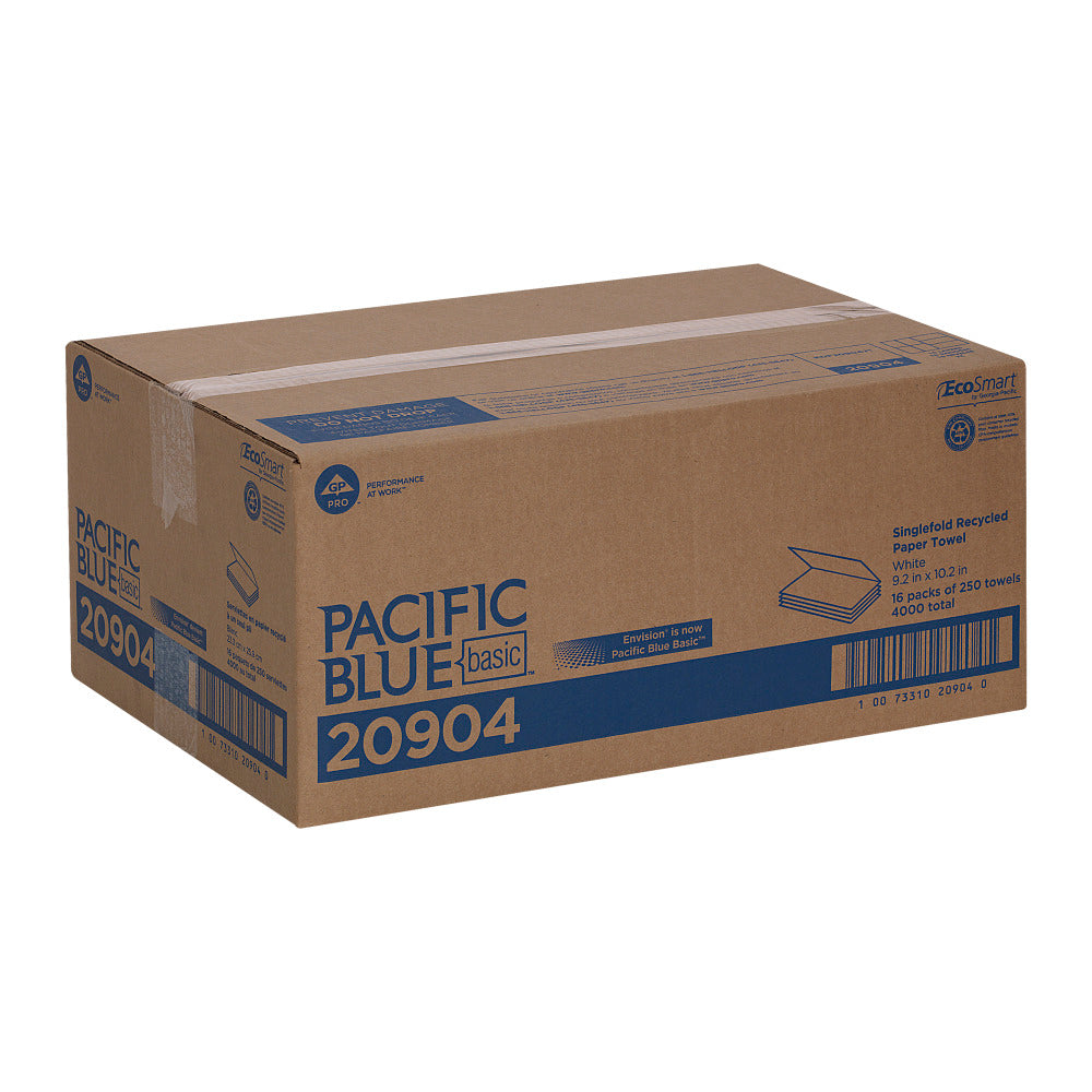 Pacific Blue Basic by GP PRO Single-Fold 1-Ply Paper Towels, Pack Of 4000 Sheets