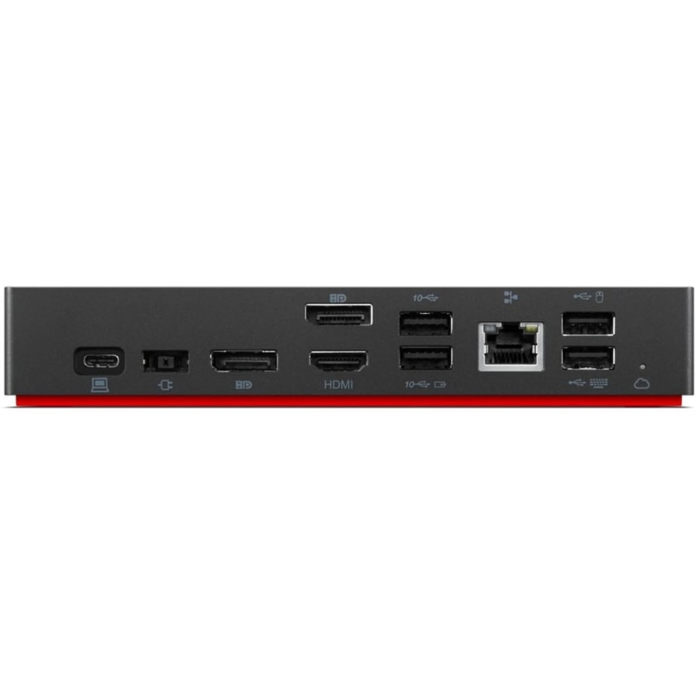 Lenovo ThinkPad Universal USB-C Smart Dock - for Notebook/Desktop PC - 96 W - USB Type C - 4K - 3840 x 2160 - 2 x USB 2.0 - USB Type-C - Network (RJ-45) - 1 x HDMI Ports - HDMI - 2 x DisplayPorts - DisplayPort - Wired - Gigabit Ethernet - Windows