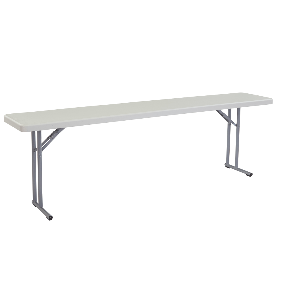 National Public Seating BT Series Folding Table, 29-1/2inH x 18inW x 96inD, Gray/Speckled Gray