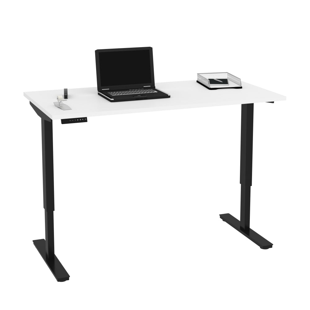 Bestar Universel Electric 60inW Standing Desk, Electric, White/Black