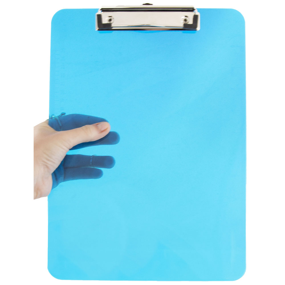 JAM Paper Plastic Clipboard with Metal Clip, 9in x 13in, Blue