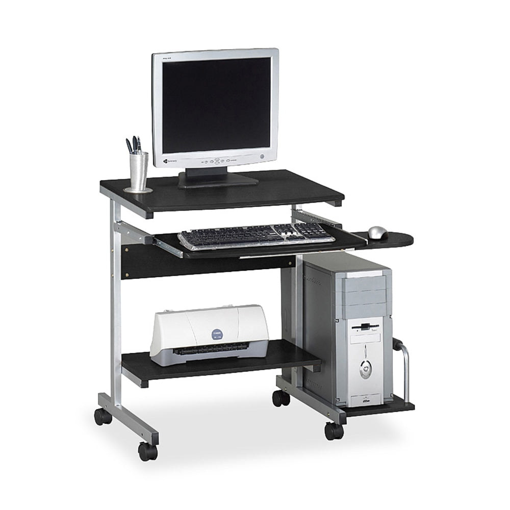 Eastwinds Portrait PC Cart Desk Workstation 31inH x 36-1/2inW x 19-1/4inD, Anthracite/Metallic Gray