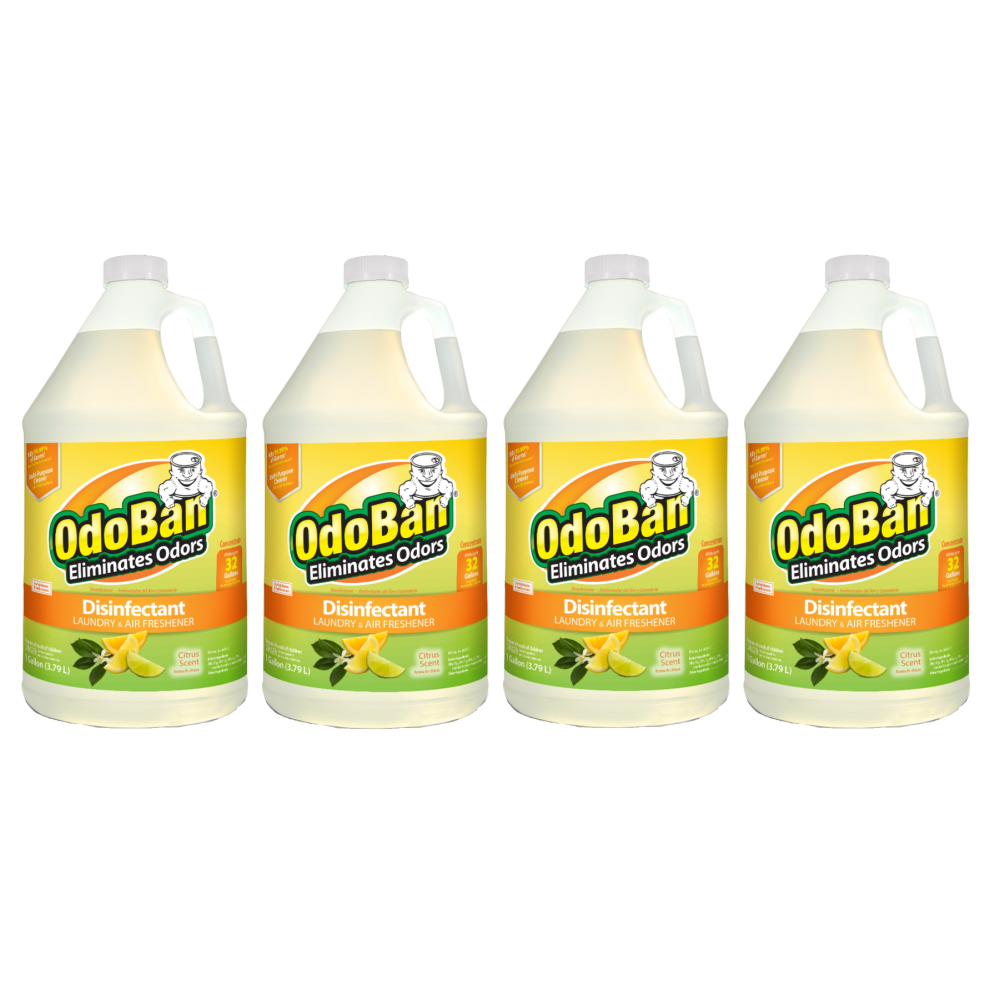 OdoBan Odor Eliminator Disinfectant Concentrate, Citrus Scent, 128 Oz, Case Of 4 Bottles