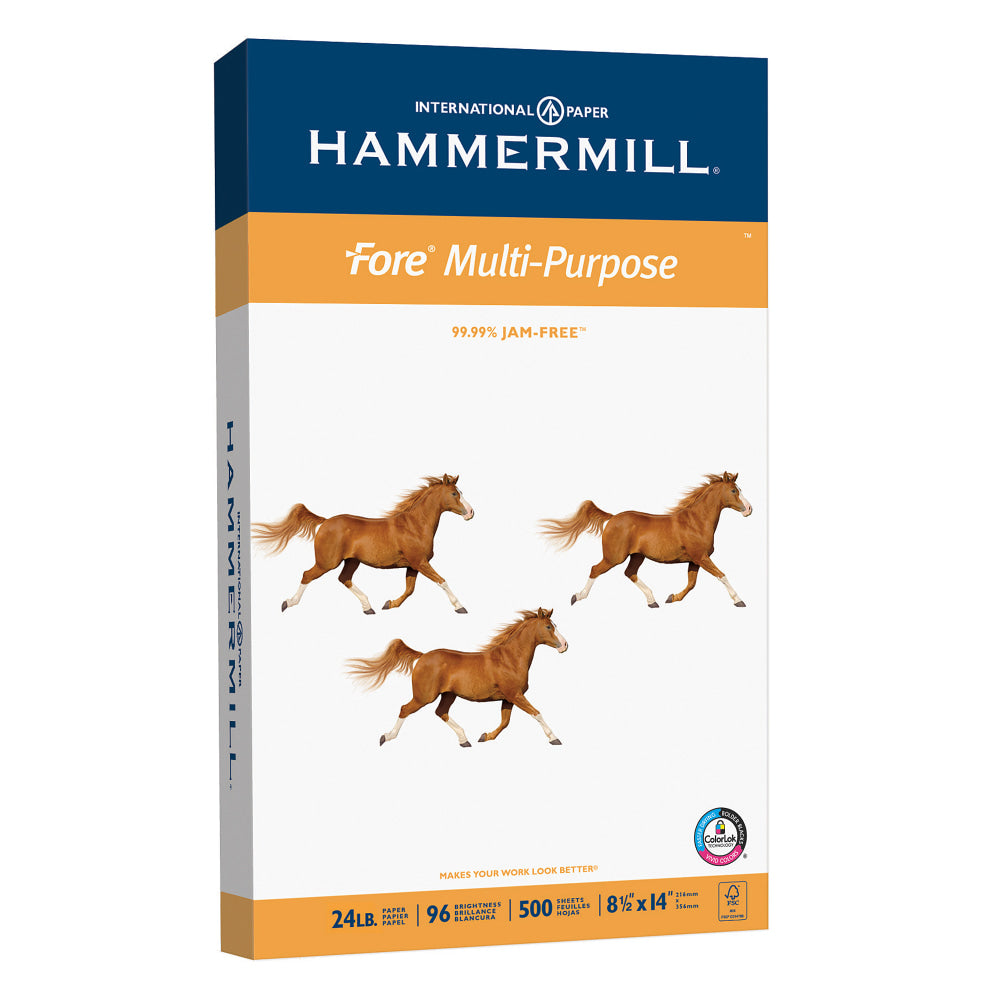 Hammermill Fore Multi-Use Printer & Copy Paper, White, Legal (8.5in x 14in), 500 Sheets Per Ream, 24 Lb, 92 Brightness