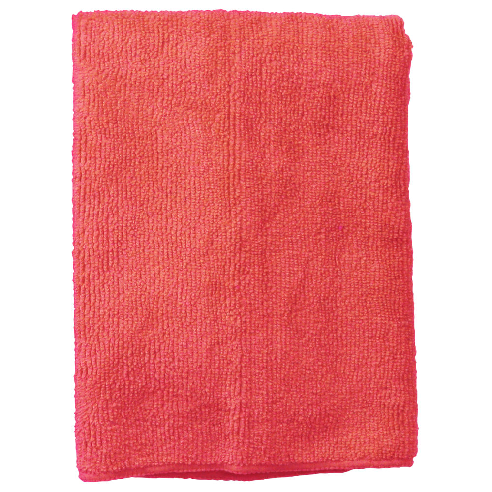 Wilen Standard Duty Microfiber Cloths, 16in, Red, Pack Of 12