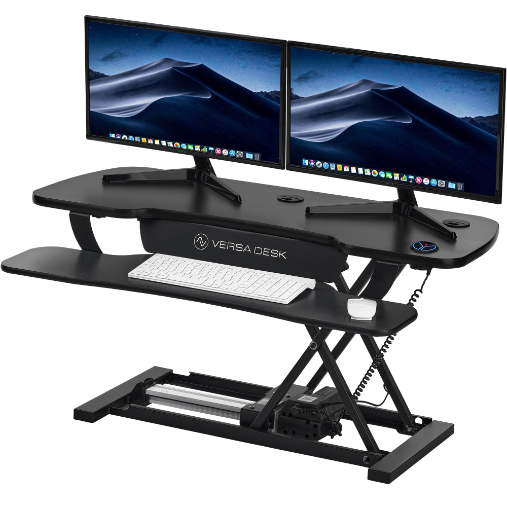 VersaDesk Power Pro Sit-To-Stand Height-Adjustable Electric Desk Riser, 20inH x 36inW x 24inD, Black