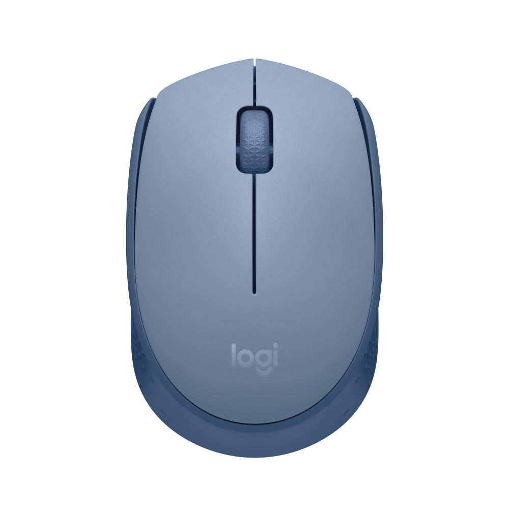 Logitech M170 Mouse - Optical - Wireless - Radio Frequency - 2.40 GHz - Blue Gray - USB - Symmetrical