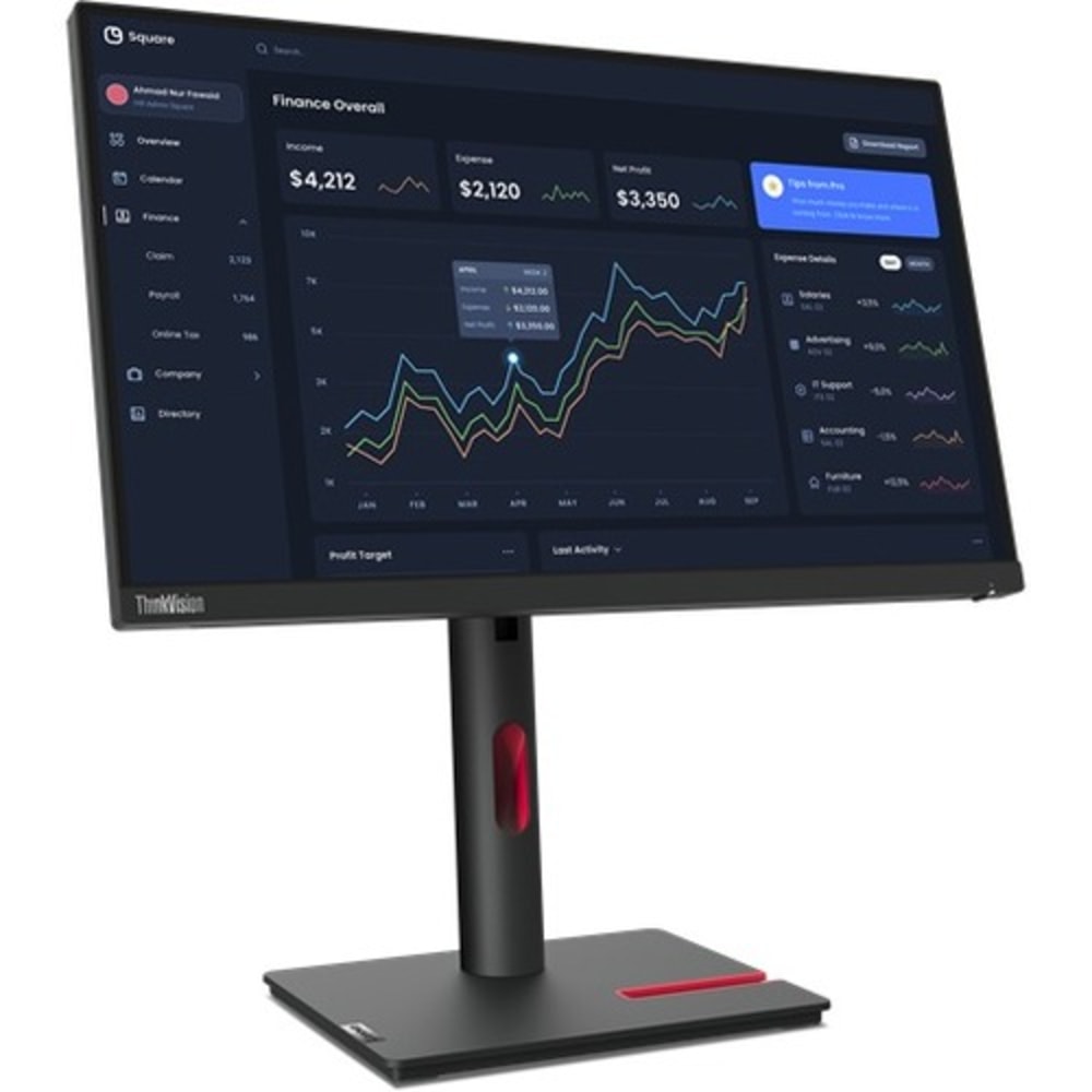 Lenovo ThinkVision T23i-30 23in Class Full HD LCD Monitor - 16:9 - Raven Black - 23in Viewable - In-plane Switching (IPS) Technology - WLED Backlight - 1920 x 1080 - 16.7 Million Colors - 250 Nit - 4 ms - 60 Hz Refresh Rate - HDMI - VGA - DisplayPort