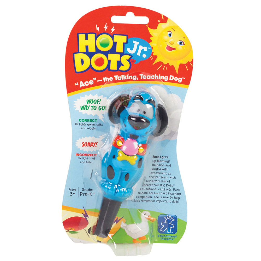 Educational Insights Hot Dots Jr. Ace the Talking, Teaching Dog Pen, 6in, Black/Blue