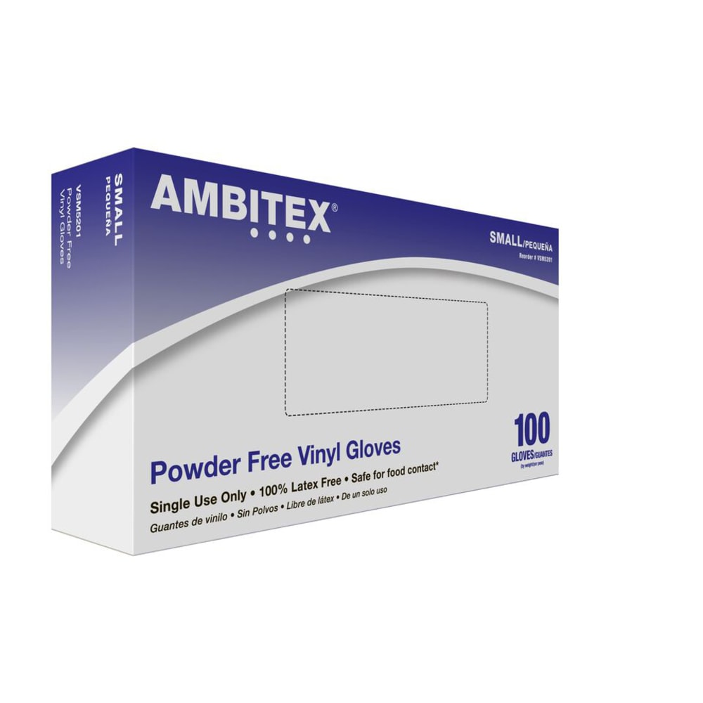 Tradex International Powder-Free Vinyl General Purpose Gloves, Small, Clear, Box Of 100