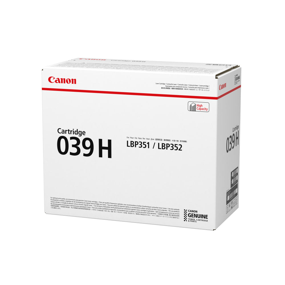 Canon 039H Black High Yield Toner Cartridge, 0288C001