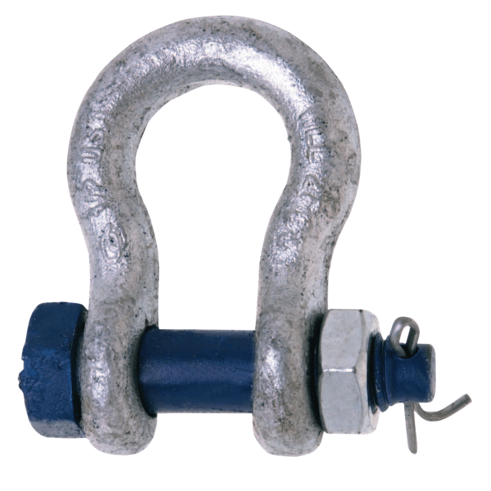 999-G Series Anchor Shackles, 1 in Bail Size, 18 Tons, Secured Bolt & Nut